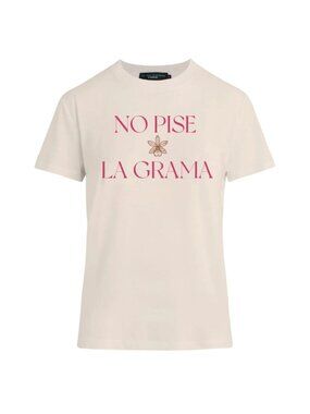 No Pise La Grama Salty Flower T-Shirt Cream Size NWT